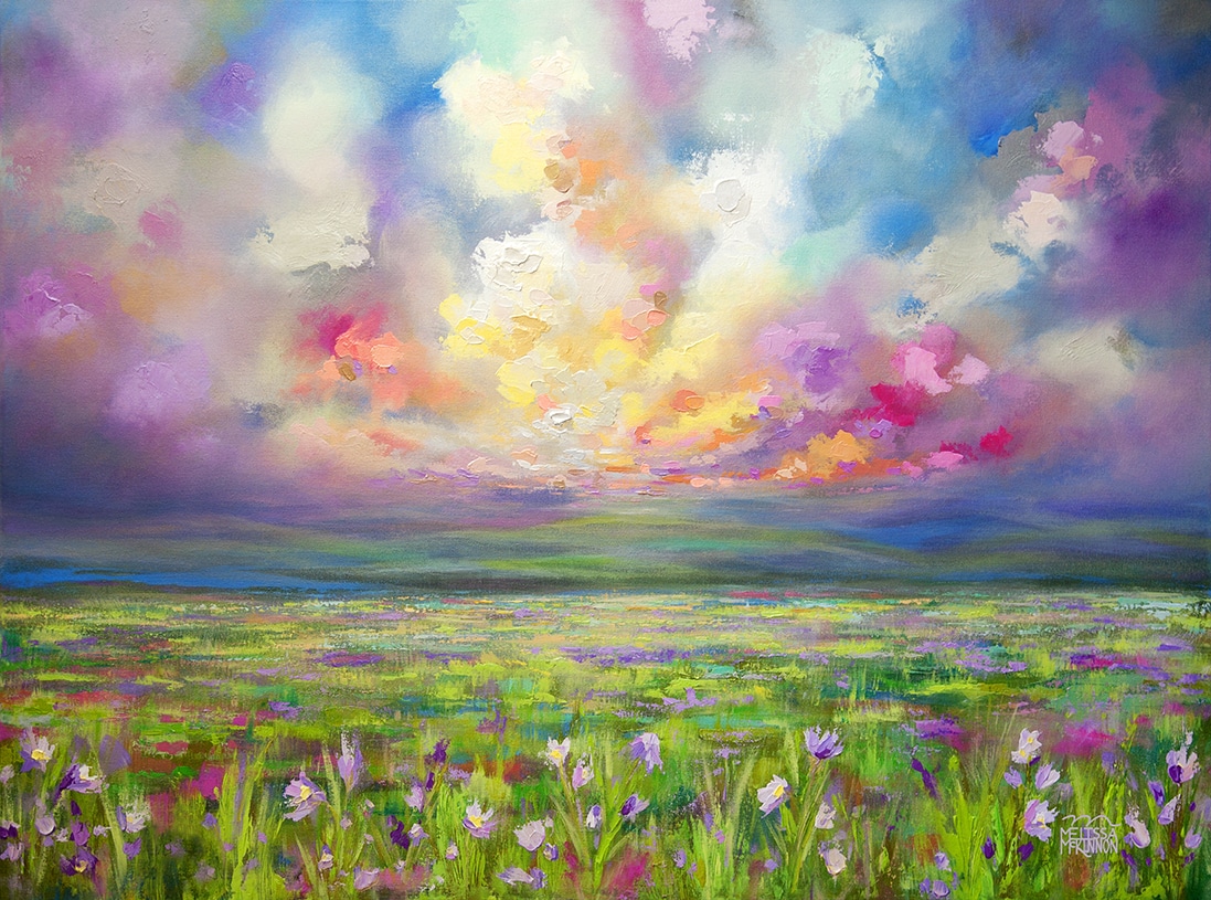 Pastel Colored Prairie Landscape Painting