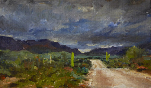 "Gold Canyon, Timed Painting," by Kim Carlton, 2015, oil, 5 x 8 in.