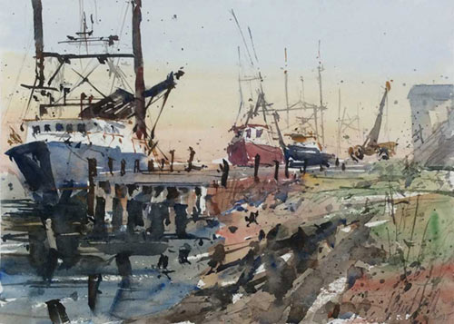 "After the Haul," by Ken Karlic, watercolor, 11 x 15 in.
