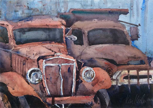 "Age and Beauty," by Ken Karlic, watercolor, 11 x 15 in.