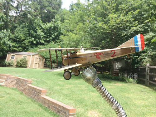 The model plane attached to the armature
