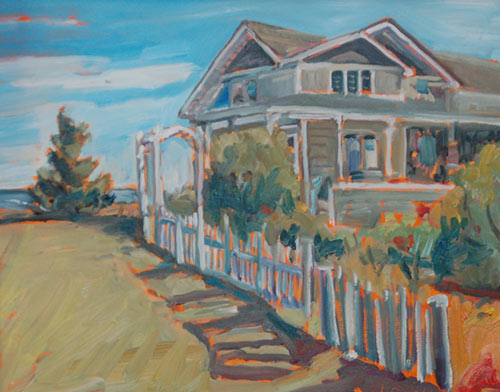 “The Beach House,” by Lee Englund, 2015, oil, 16 x 20 in. Quick Draw winner