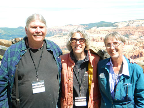 Brad Holt, Valerie Orlemann, and Mary Jabens at the Cedar Breaks Arts Afire event, held near Cedar City, Utah