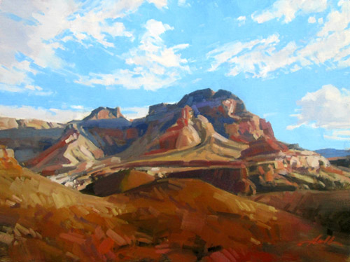 “Virgin River Gorge Series III,” by J. Brad Holt, 2015, oil 12 x 16 in. Studio painting