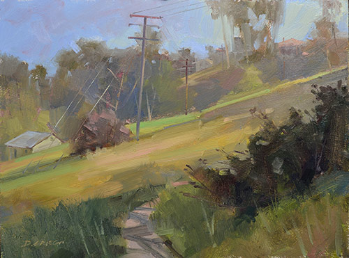 “Trail off Curlew Street,” by Danny Griego, oil, 9 x 12 in.
