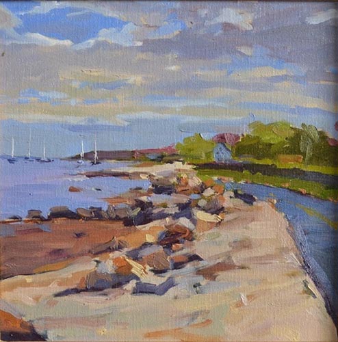 “Smith Neck Rd., Dartmouth,” by Robert Abele III, 2015, oil, 12 x 12 in. Private collection