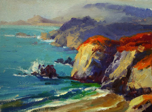 Jones’s finished plein air piece, “On the Way to Big Sur”