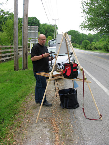 Abele painting on location