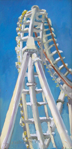 “Up Up and Away,” by Lawrence Rudolech, 2015, oil, 24 x 12 in. First Place in the Quick Paint competition at Artists Paint OC, an event in Ocean City, Maryland
