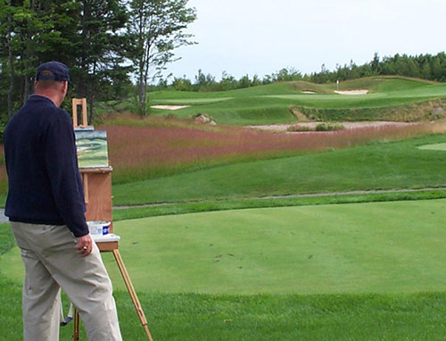 Bruce Newman painting at The Lynx at Kingswood Park in New Brunswick, Canada