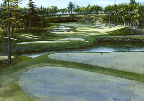 “The 1st at The Lynx at Kingswood Park,” by Bruce Newman, acrylic, 12 x 16 in.