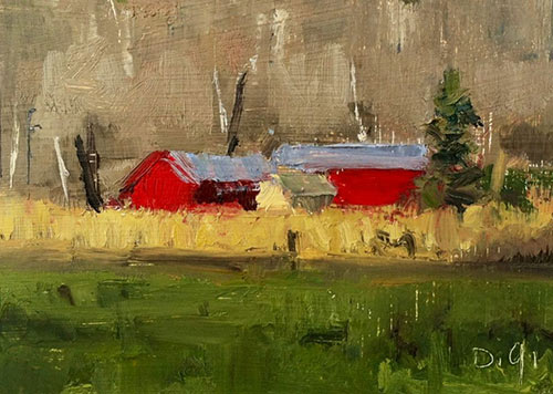 “Late Fall,” by Amy DiGi, oil on paper, 5 x 7 in.