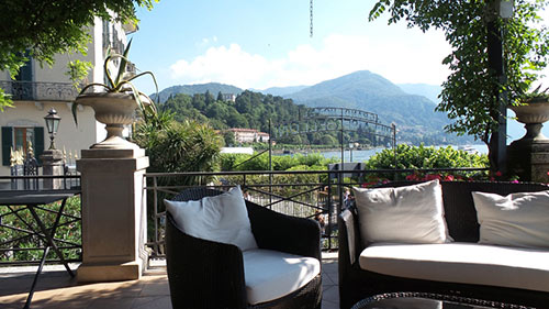 Make sure there is shade, like on this patio on Lake Como.