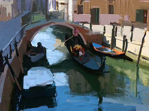 A plein air iPad sketch of a Venice scene by Paul Zegers