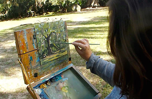 Sharon Osterholt painting at Bulow Creek State Park