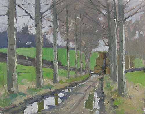 “Mud and Water Near Boxford,” by Robert Bashford, oil, 11 x 14 in.