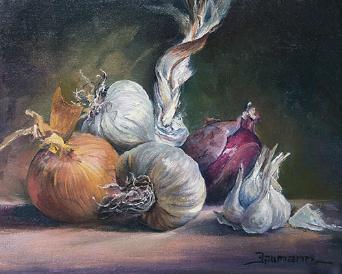 A still life Baumann painted to illustrate his way of practicing