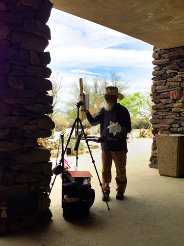 Bob Frances kept cool in the shade in Borrego Springs recently.