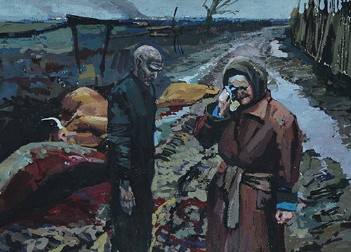 “What’s Left,” by Timur Akhriev, 2010, gouache, 11 x 14 in.