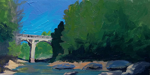 Gori’s first completed plein air painting