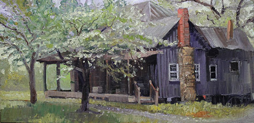 “Mabry House,” by Ed Cahill, 2015, oil on linen board, 8 x 16 in. Private collection