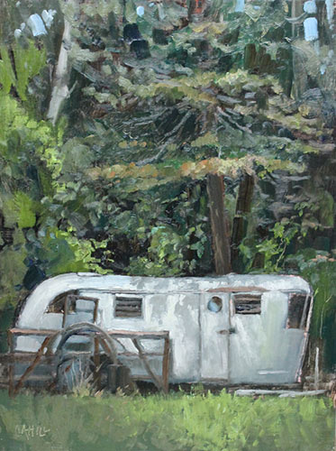 “Plein Airstream,” by Ed Cahill, 2015, oil on linen board, 12 x 16 in. Collection the artist