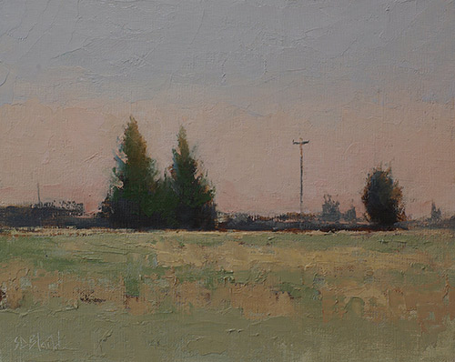 “Berlin Turnpike,” by Simon Bland, 2016, oil on linen panel, 8 x 10 in.