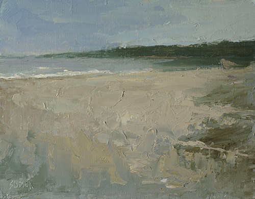 “Carkreek Shore,” by Simon Bland, 2016, oil on linen panel, 8 x 10 in.