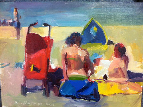 “Beach Goers, Soler, Majorca,” by Walter Bartman 