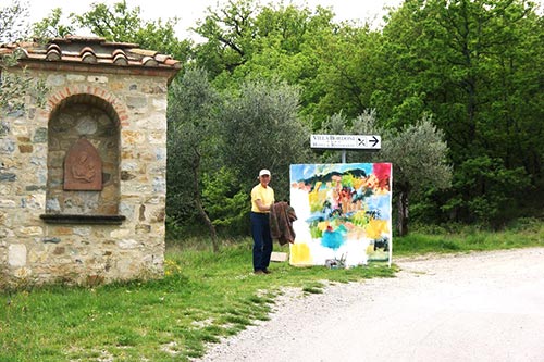 Kattman painting in Italy