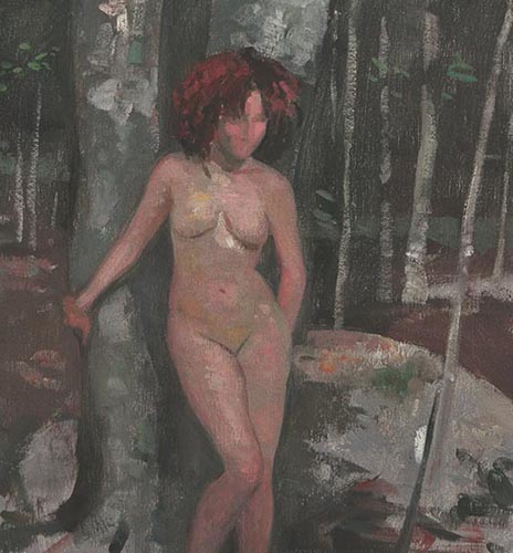 Step 5 “In the Woods,” by Patricia Watwood, 2016, oil, 15 x 13 in.