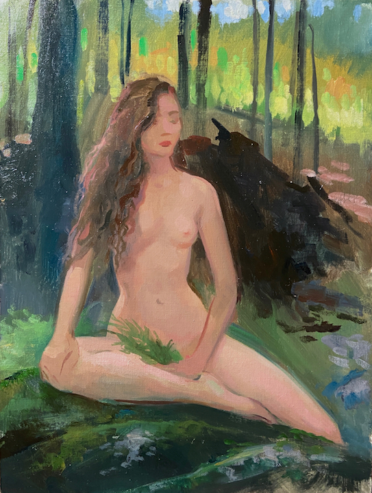 Plein air nude figure painting