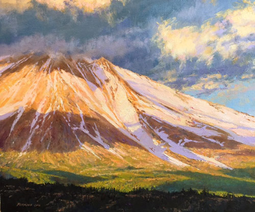 “Mt. Shasta, Northern California,” by Davis Perkins, oil, 11 x 14 in.