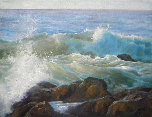 Painting ocean water - "Breaking"