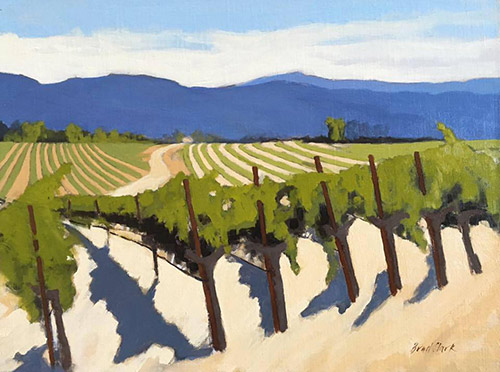 Plein air study for the vineyard painting