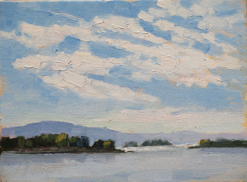 “Clouds Over Cadillac Mountain,” by Brian M. Smith, 2016, oil, 6 x 8 in.