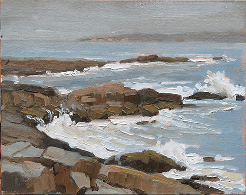 “Tide Coming In,” by Brian M. Smith, 2016, oil, 8 x 10 in.