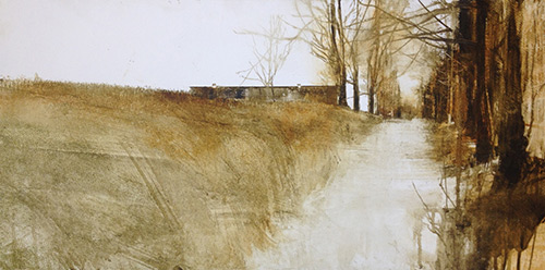 Tonal oil landscape painting
