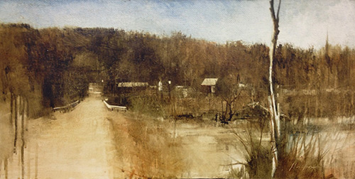 Tonal oil landscape painting