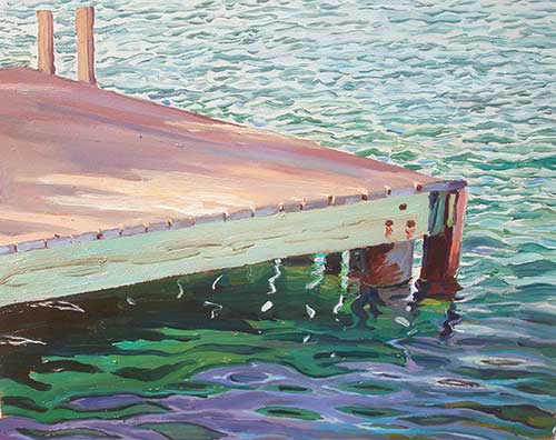 “Dock, Bermuda,” by Josh Adam, 2016, oil on board, 8 x 10 in.