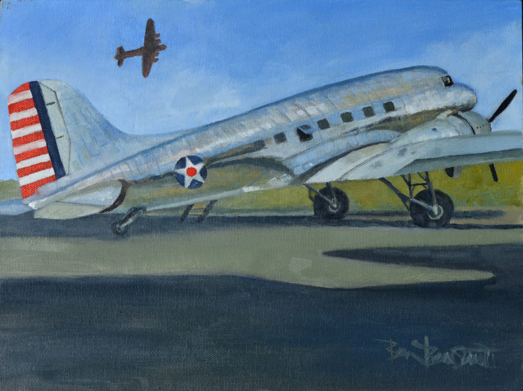 Ben Bensen III’s painting of a C-47 Skytrain