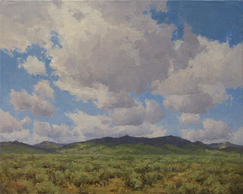“High Desert Skies,” by Melanie Thompson, oil, 16 x 20 in. Best Artist Under 30