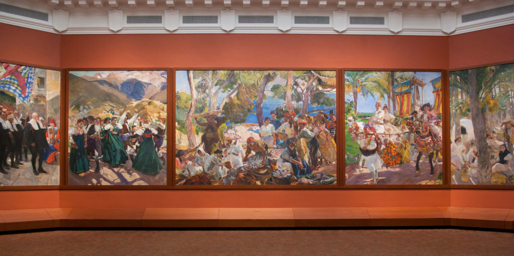 A portion of the “Vision of Spain” murals by Sorolla, installed at the Hispanic Society