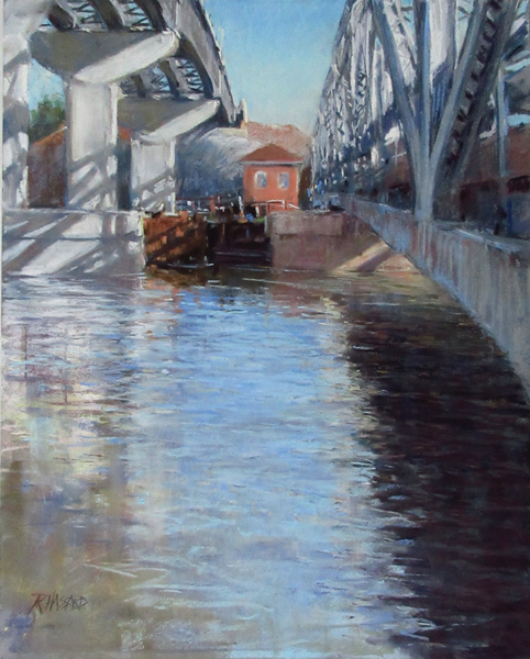 “Dover Bridge — Between Past and Future,” by Ray Hassard, 2016, pastel, 20 x 16 in.