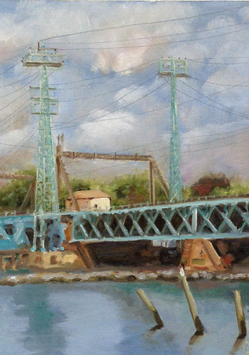 “Mianus Bridge,” by Jean-Pierre Jacquet, oil, 12 x 16 in.