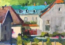Design and composition - Painting of a French town