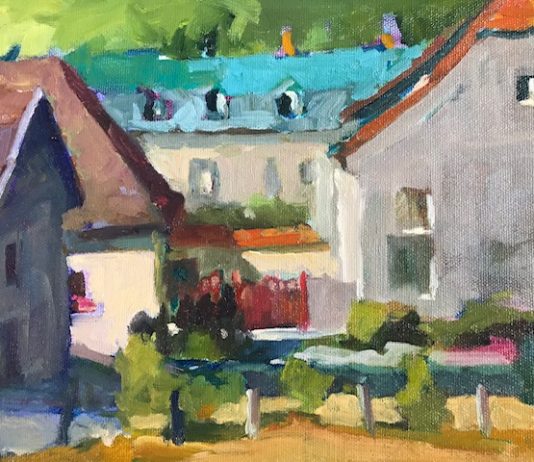 Design and composition - Painting of a French town