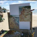 McMahon’s plein air setup on Fort Myers Beach