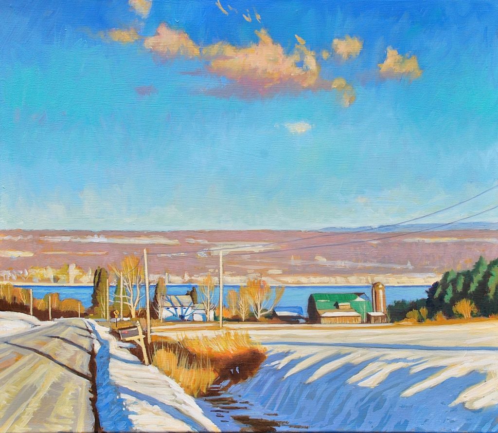 "Winter Light--Glenwood Heights Road, Ithaca NY," by Brian Keeler. Best Plein Air