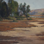 Plein air painting - “San Diego Lagoon,” by Rita Pacheco, oil on panel, 6 x 8 in.